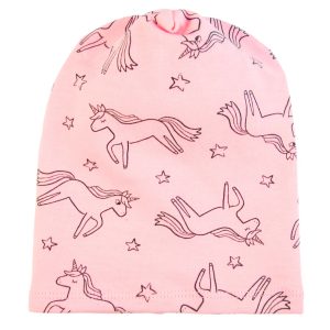 różowa czapeczka niemowlęca w jednorożce dla dziewczynki