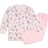 różowa piżama dziecięca piżamka dla dziewczynki długi rękaw spodnie i bluzka w misie z balonikami komplet bawełniany CiuchCiuch