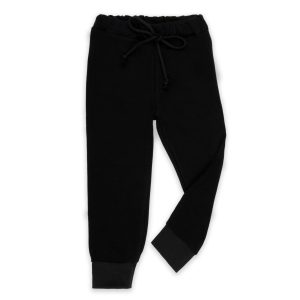 czarne gładkie spodnie dresowe ze sznurkiem