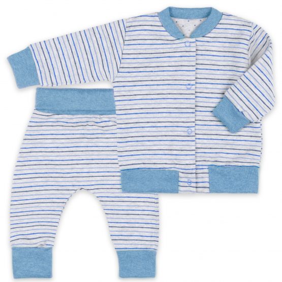 szaro-niebieski dresik niemowlęcy spodnie i bluza