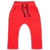 czerwone spodnie baggy z kieszeniami i sznurkiem