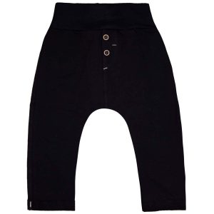 czarne spodnie z dzianiny eleganckie spodenki dla niemowlaka i chłopca z guziczkami i kieszonkami