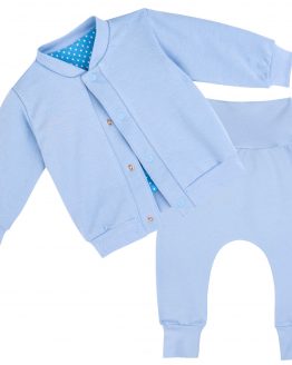 błękitny komplet niemowlęcy dresik bluza i spodnie bezuciskowe