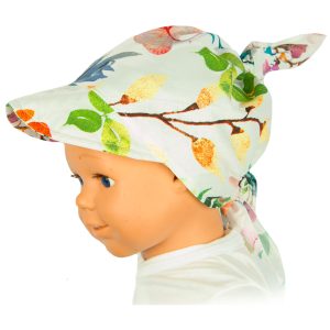 biała chusta na głowę dla dziewczynki w kolorowe kwiaty