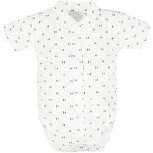 białe koszulobody w drobny motyw krótki rękaw niemowlęce