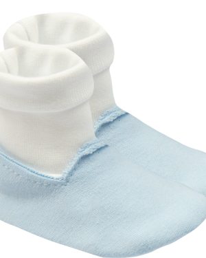 buciki niechodki błękitne do chrztu dla niemowlaka