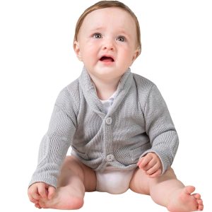 szary sweterek niemowlęcy do eleganckich stylizacji