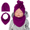 komplet dresowy dla dziewczynki turban i apaszka niemowlęca w kolorze amarantowym oberżyna