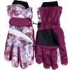 zimowe pięciopalcowe rękawice damskie rękawiczki narciarskie ocieplane na śnieg na sanki na narty kwiaty wiśniowe