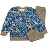 bawełniana piżamka piżama dziecięca w misie koala beżowe spodnie i granatowa bluzka długi rękaw dla dziecka certyfikowana