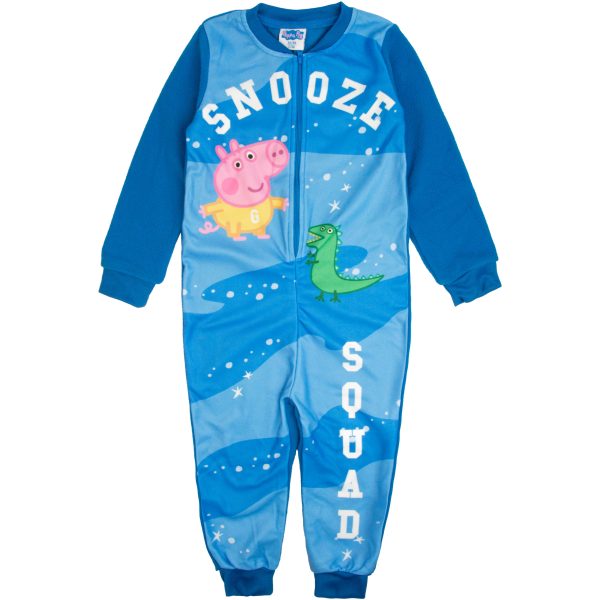 niebieski kombinezon do spania rampers piżama jednoczęściowa z polaru ciepła dziecięca peppa pig