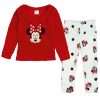 biało-czaerwona bardzo ciepła piżama dziecięca dla dziewczynki futrzata polarowa minnie mickey zimowa na zimę
