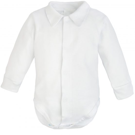 koszulobody body koszulowe miękkie bawełniane białe z kołnierzykiem eleganckie dla chłopca soft miękkie dla noworodka i niemowlaka
