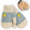 beżowo-szare włochate miłe bardzo ciepłe rękawiczki dla dziecka jednopalczaste dla przedszkolaka na futerku w środku zimowe ciuchciuch