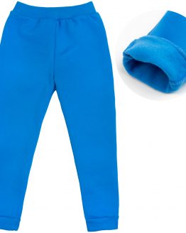 ciepłe niebieskie spodnie dresowe ocieplane meszkiem dla dzieci do żłobka przedszkola na jesień i zimę gładkie niebieskie ciuchciuch polskie
