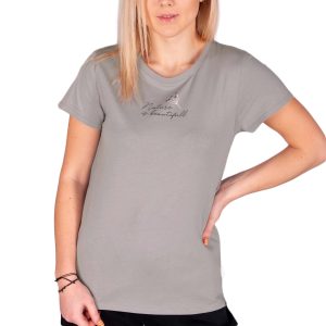 szary t-shirt koszulka damska szara z napisem nature i sbeautiful bawełna