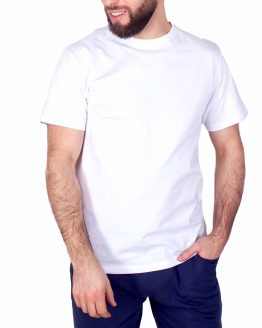 gładki biały t-shirt koszulka męska bez nadruków pod nadruk własny projekt bawełniany