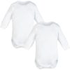 2-pak białe body niemowlęce długi rękaw bawełna 100% bawełniane gładki pod nadruk bez wzorów śnieżna biel czysta bawełna ciuchciuch
