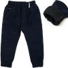 granatowe spodnie ocieplane dla chłopca na polarze ciepłe zimowe joggery