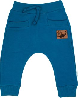 spodnie dresowe dziecięce baggy morskie niebieskie dla chłopca z kolekcji MIKI od NICOL z dresówki bawełnianej wysokiej jakości z kieszeniami CiuchCiuch
