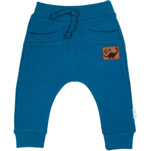 spodnie dresowe dziecięce baggy morskie niebieskie dla chłopca z kolekcji MIKI od NICOL z dresówki bawełnianej wysokiej jakości z kieszeniami CiuchCiuch