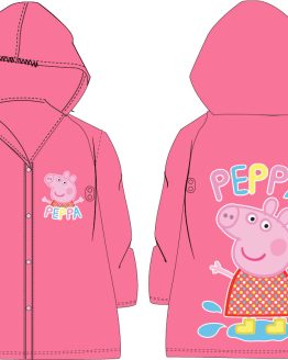 różowy gumowy płaszcz przeciwdeszczowy palto narzutka dla dziewczynki okrycie Świnka Peppa z bajki