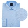 błękitna koszula wizytowa elegancka dla chłopca długi rękaw bawełniana w małe niebieskie kropeczki