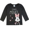 grafitowa bluzka bawełniana długi rękaw dla dziewczynki z myszką Minnie i napisami z brokatu z bajki na prezent CiuchCiuch