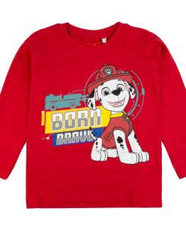 czerwona koszulka bluzka bawełniana długi rękaw born brave psi patrol dla dziecka prezent z bajki CiuchCiuch