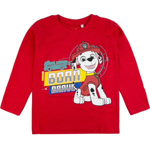 czerwona koszulka bluzka bawełniana długi rękaw born brave psi patrol dla dziecka prezent z bajki CiuchCiuch