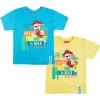 2-pak dwie koszulki t-shirt koszulka dziecięca dla chłopca krótki rękaw żółta i błękitna z nadrukiem z bajki pieski psi patrol letnia bluzka dla chłopca prezent dla przedszkolaka CiuchCiuch