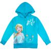 turkusowa bluza dla dziewczynki rozpinana z kapturem z bajki Frozen Kraina Lodu z nadrukiem Elza prezent dla dziewczynki na dzień dziecka