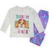 szaro-fioletowa piżama bawełniana Psi Patrol z nadrukiem Skye bluzka długi rękaw w spodenki bawełniane ze ściągaczami wygodna i przytulna piżamka dziecięca z bajki ciuchciuch