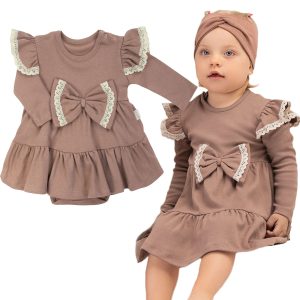 bodosukienka sukienka z body niemowlęca Nicol CiuchCiuch prezent bociankowe baby shower wyprawka dla dziewczynki