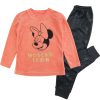 Ciepła piżama welurowa Minnie Mouse łososiowa borzoskwiniowa dla dziewczynki dziewczęca piżamka ciepła gruba ocieplana bluzka i spodnie dwuczęściowa