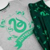 Piżama bawełniana Slytherin dla dziewczynki dla fanek Harrego Pottera butelkowa zieleń zielona