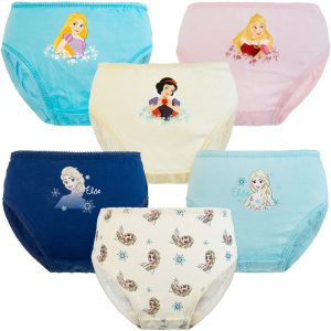 6 par majtki majteczki figi dziewczęce bawełniane z obrazkami księżniczek Frozen Kraina lodu pastelowe dla dziewczynki
