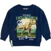 Bluza T. REX Granatowa; wykonana w bawełny; zakładana przez głowę ze starannie wykonanym nadrukiem nawiązującym do Jurassic World. dla chłopca dla chłopaka pomysł na prezent