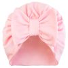 różowy turban niemowlęcy pojedynczy z kokardą czapeczka dla dziewczynki wiosna lato cienka czapka dziewczęca CiuchCiuch