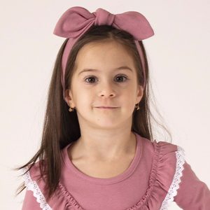 Opaska bawełniana z supełkiem - malaga dla dziewczynki dziewczęca różowa dodatek do stylizacji