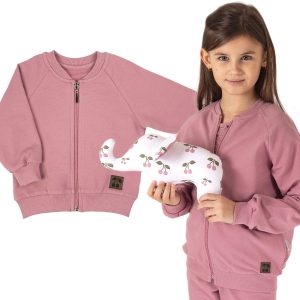 Bluza na zamek - malaga dla dziewczynki dziewczęca bomberka zapinana różowa