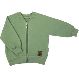 Bluza rozpinana chłopięca - szałwia bluza bomberka dla chłopca zielona lekka na zamek