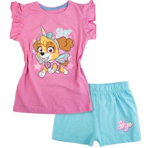Letnia piżama bawełniana Psi Patrol - różowa dla dziewczynki dziewczęca piżamka na lato letnia