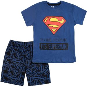 Letnia piżama bawełniana Superman - granatowa chłopięca dla chłopca