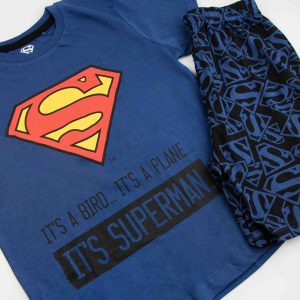 Letnia piżama bawełniana Superman - granatowa chłopięca dla chłopca