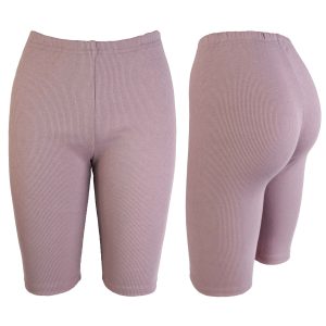 wrzosowe fioletowe kolarki prążkowane dziewczęce krótkie legginsy getry letnie na w-f wf dla dziewczynki bawełniane prążek polskie CiuchCiuch